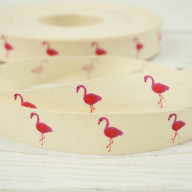  Cotton tape with feathers - 15mm