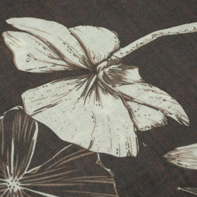 WHITE FLOWERS / grey - Batiste
