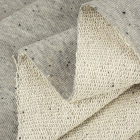 Melange Beige / Straciatella - thick looped knit 