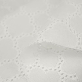  FLOWERS / white - Embroidered cotton fabric
