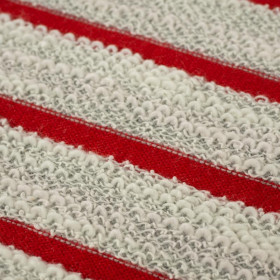 MELANGE GREY STRIPES / red (2cmx0,7cm) - Fancy knit fabric