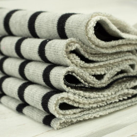 MELANGE GREY STRIPES / black (2cmx0,7cm) - fancy knit fabric