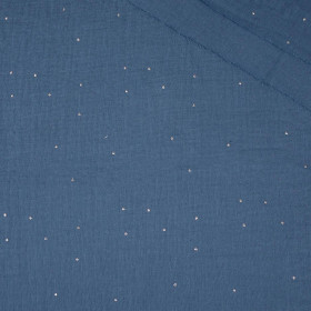 SILVER DOTS / powder blue - Cotton muslin