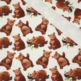 BEARS MIX (BEARS AND BUTTERFLIES) - looped knit fabric
