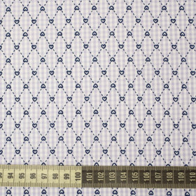HEARTS AND RHOMBUSES / LILAC CHECK - POPLIN 100% cotton 
