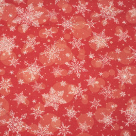 SNOWFLAKES PAT. 2 / red - single jersey with elastane 