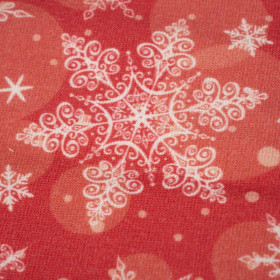 SNOWFLAKES PAT. 2 / red - single jersey with elastane 