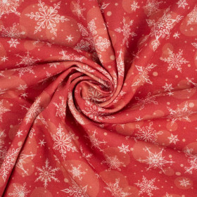 SNOWFLAKES PAT. 2 / red - single jersey with elastane 