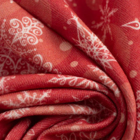 SNOWFLAKES PAT. 2 / red - single jersey with elastane 