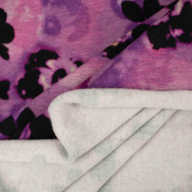 FLOWERS / purple - brushed knitwear with elastane