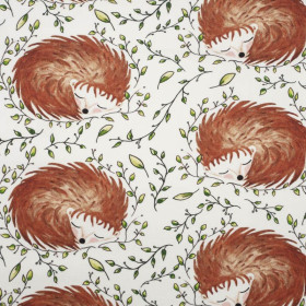 50cm SLEEPING HEDGEHOGS (SLEEPING ANIMALS) / white - organic looped knit fabric