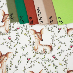 SLEEPING DEERS (SLEEPING ANIMALS) / white - looped knit fabric