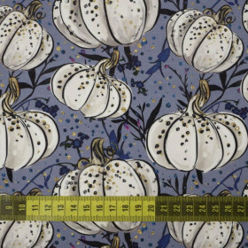 ENCHANTED PUMPKINS (ENCHANTED NIGHT) - looped knit fabric