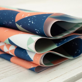 TRIANGLES / salmon pink - Waterproof woven fabric