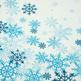 SNOWFLAKES / blue - panel looped knit 