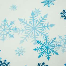 SNOWFLAKES / blue - panel looped knit 