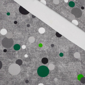 GREEN DOTSIES / ACID WASH GREY - looped knit fabric