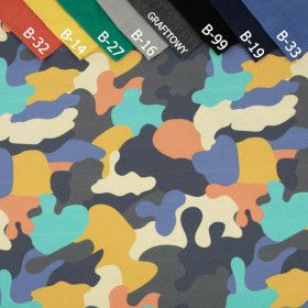 120cm CAMOUFLAGE COLORFUL pat. 2 - Cotton woven fabric