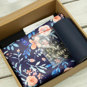 BUCKET BAG - PAINTED PEONIES / navy