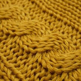 BLANKET (BRAID) /  mustard M - knitted panel