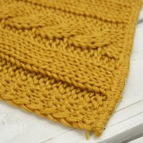 BLANKET (BRAID) /  mustard M - knitted panel