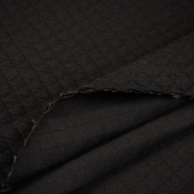 BLACK - quilted knitted fabric