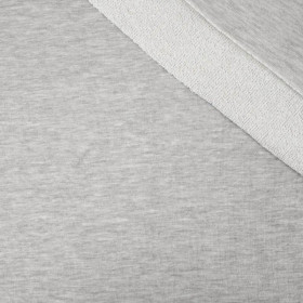COUPON - M-01 MELANGE LIGHT GREY - thick looped knit 