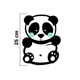 PANDA / MINT size "S" 30x45 cm - white (front) - SINGLE JERSEY PANEL 