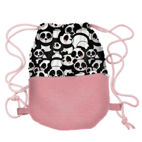 GYM BAG WITH POCKET - PANDAS / pink - sewing set