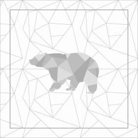 CUSHION PANEL - GEOMETRIC BEAR (ADVENTURE) / white ice