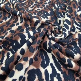 BROWN LEOPARD - Viscose jersey