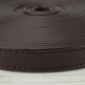 Leatherette strap 19 mm - dark brown 