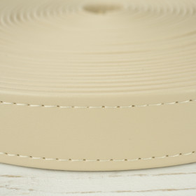Leatherette strap 25 mm - light beige