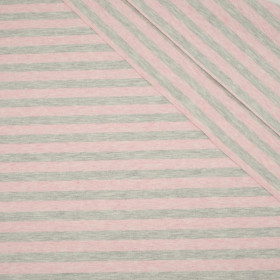 STRIPES 1x1 / melange pink - melange light grey - t-shirt with elastan TE210