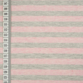 STRIPES 1x1 / melange pink - melange light grey - t-shirt with elastan TE210