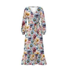PASTEL FLOWERS WZ.13 - looped knit fabric