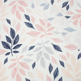 PASTEL LEAVES - single jersey with elastane TE210