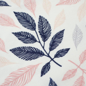 PASTEL LEAVES - single jersey with elastane TE210