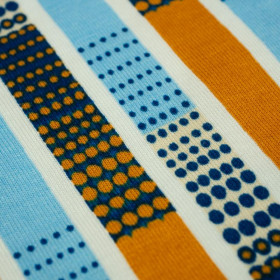 STRIPES AND DOTS / blue - Viscose jersey with elastane
