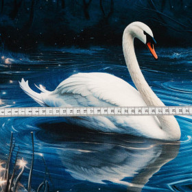 GOTHIC SWAN - panel (60cm x 50cm) - looped knit fabric with elastane ITY