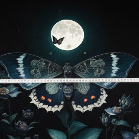 NIGHT BUTTERFLY - panel (75cm x 80cm) single jersey