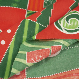 CHRISTMAS CHECKERED - Cotton woven fabric