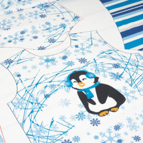 CHILDREN'S PAJAMAS " MIKI" - PENGUIN 2.0 / turquoise - sewing set