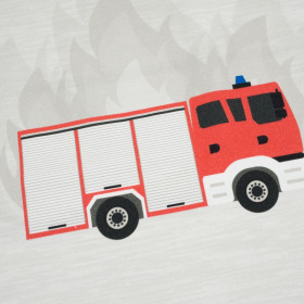 FIRE TRUCK - panel looped knit 