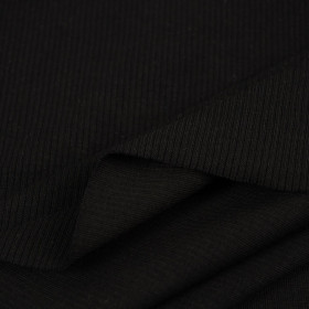BLACK - Thin ribbed knit