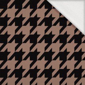 HOUNDSTOOTH / Mocha Mousse  - looped knit fabric with elastane ITY