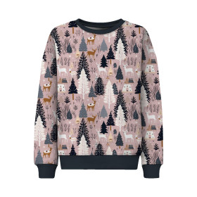 Pink Vintage Christmas wz. 4 - Cotton woven fabric