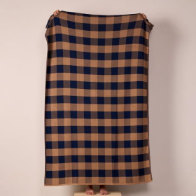 CHECK VICHY/ Mocha Mousse  - single jersey 
