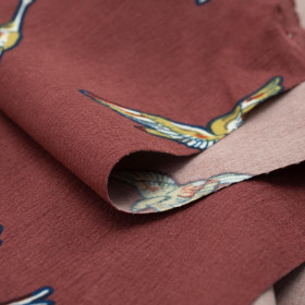 BIRD DANCE / maroon - Clothing woven fabric 