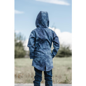KIDS PARKA (ARIEL) - CAMOUFLAGE pat. 2 / dark blue - softshell